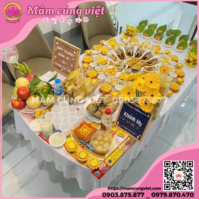 Hướng dẫn chuẩn bị mâm cúng Đầy tháng, Thôi nôi cho bé trai và bé gái đúng chuẩn lễ nghi