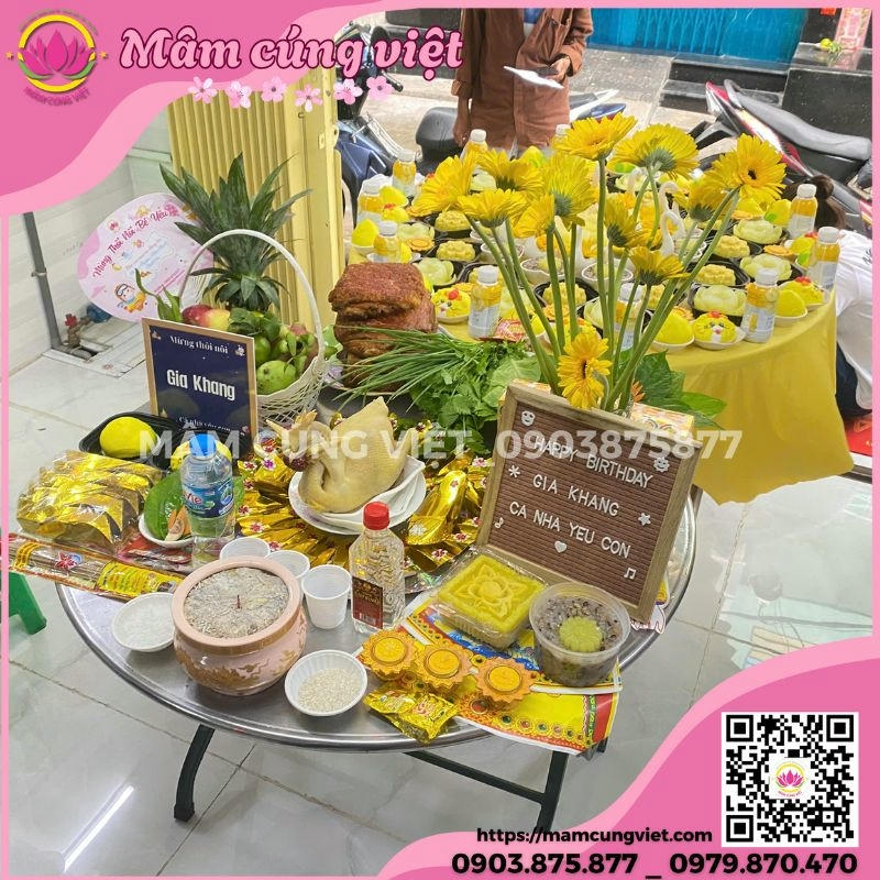 Hướng dẫn chuẩn bị mâm cúng đầy tháng, thôi nôi đầy đủ và nhanh gọn tại nhà.