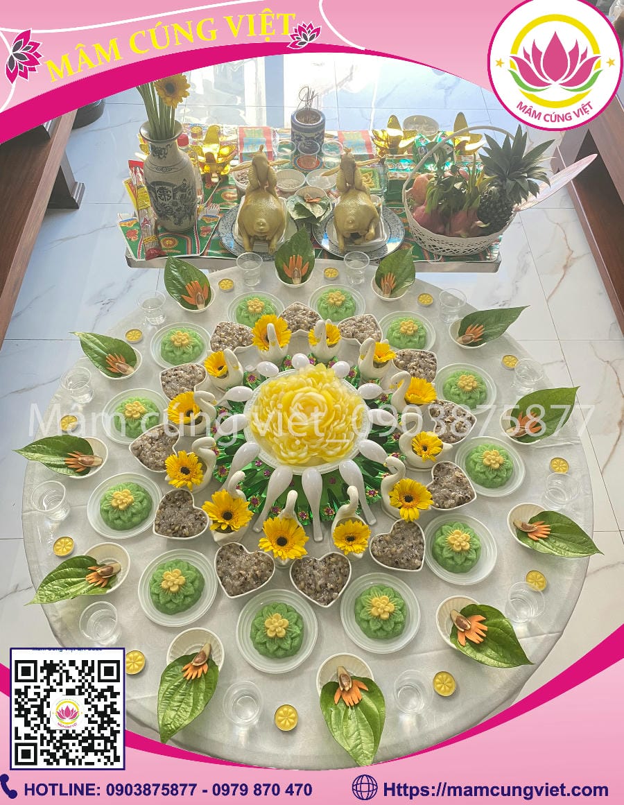 MÂM CÚNG ĐẦY THÁNG BÉ TRAI THEO TONE MÀU