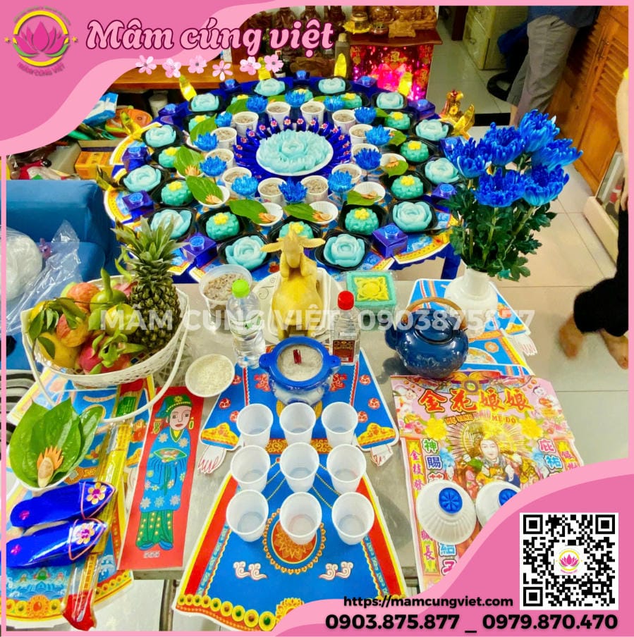 Mâm Cúng Màu Xanh Dương: Ý Nghĩa Đặc Biệt Trong Lễ Đầy Tháng, Thôi Nôi Cho Bé - Mâm Cúng Việt