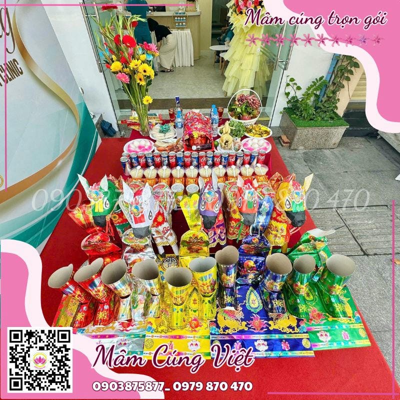 MÂM CÚNG KHAI TRƯƠNG TRỌN GÓI CỦA MÂM CÚNG VIỆT mâm cúng khai trương trọn gói chuẩn phong thủy