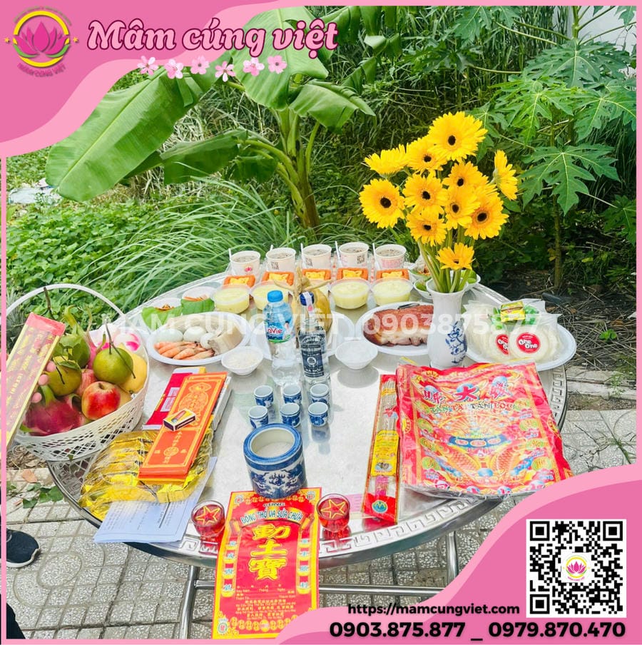 Mâm cúng động thổ trọn gói mâm cúng động thổ có heo quay
