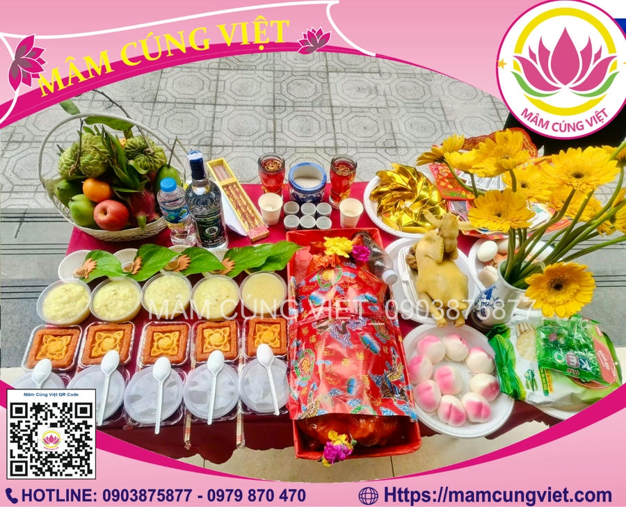 Mâm cúng động thổ trọn gói mâm cúng động thổ có heo quay