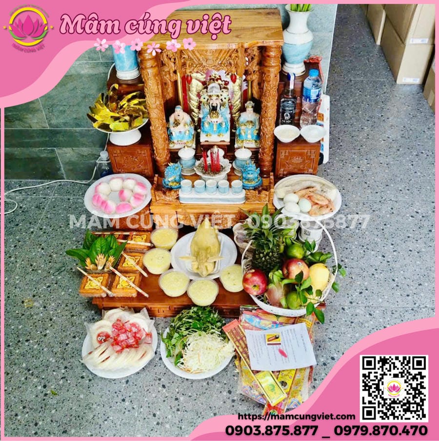 mâm cúng thần tài thổ địa chuẩn truyền thống