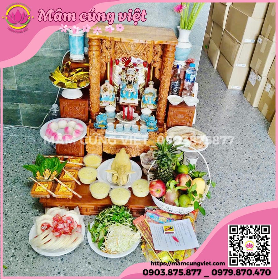 mâm cúng thần tài thổ địa chuẩn truyền thống