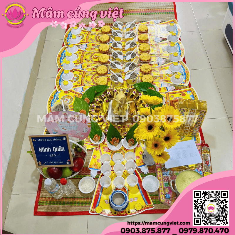 mâm cúng đầy tháng, thôi nôi cho bé