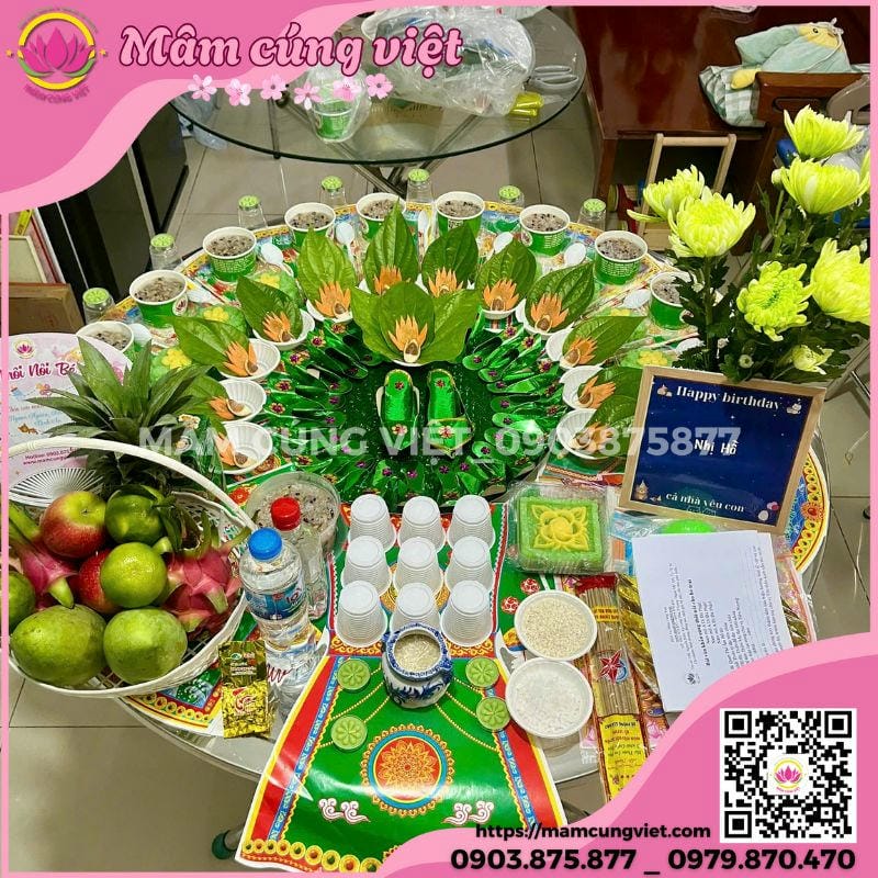 Hoa Cúng Chuẩn Phong Thủy Cùng Mâm Cúng Việt Hoa Cúng Đầy Tháng Thôi Nôi