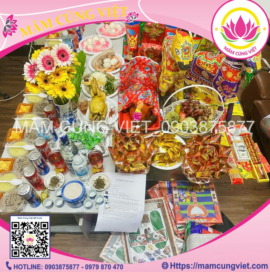 mâm cúng khai trương hồng phát, phát tài 