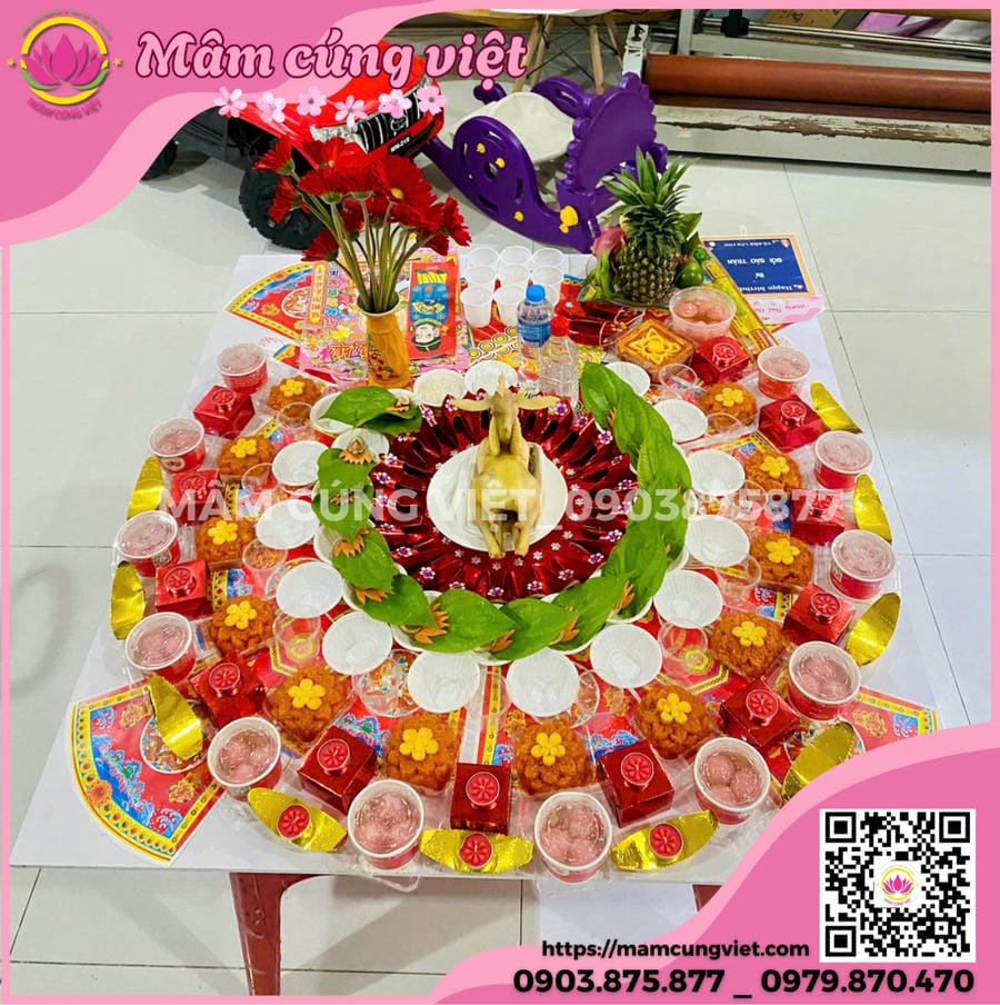 mâm cúng căn cho bé 3,6,9,12 tuổi mong bình an cho bé chuẩn truyền thống đầy đủ lễ vật 