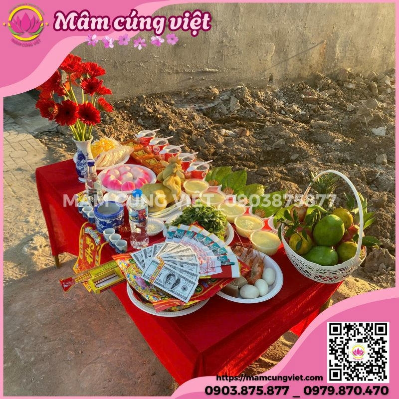mâm lễ Cúng động thổ HƯỚNG DẪN CHI TIẾT NGHI THỨC CÚNG ĐỘNG THỔ CHUẨN PHONG THỦY 2026