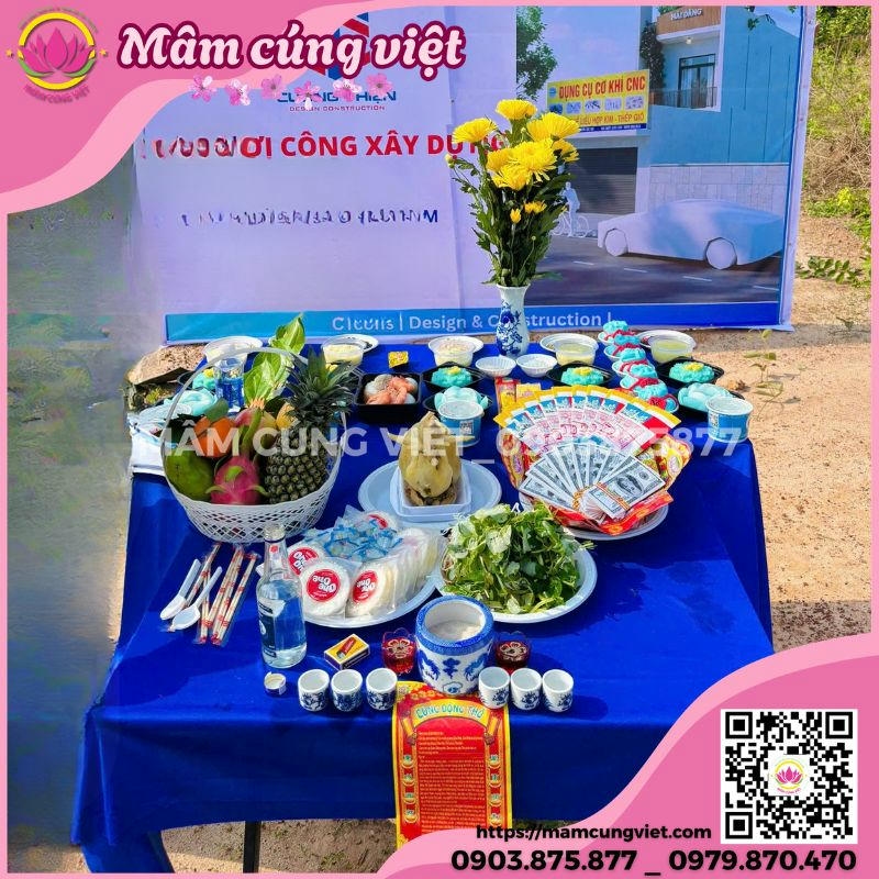 mâm lễ Cúng động thổ HƯỚNG DẪN CHI TIẾT NGHI THỨC CÚNG ĐỘNG THỔ CHUẨN PHONG THỦY 2026