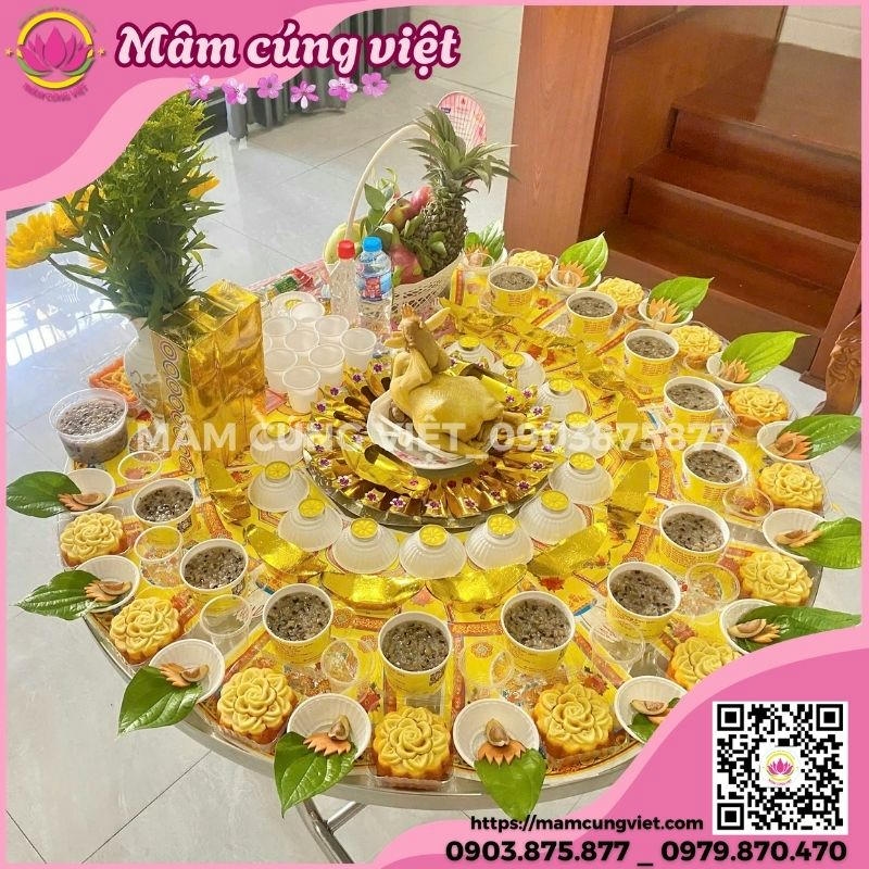 Mâm cúng đầy tháng/ thôi nôi tại Mâm Cúng Việt mâm cúng đầy tháng bé trai chuẩn, đẹp
