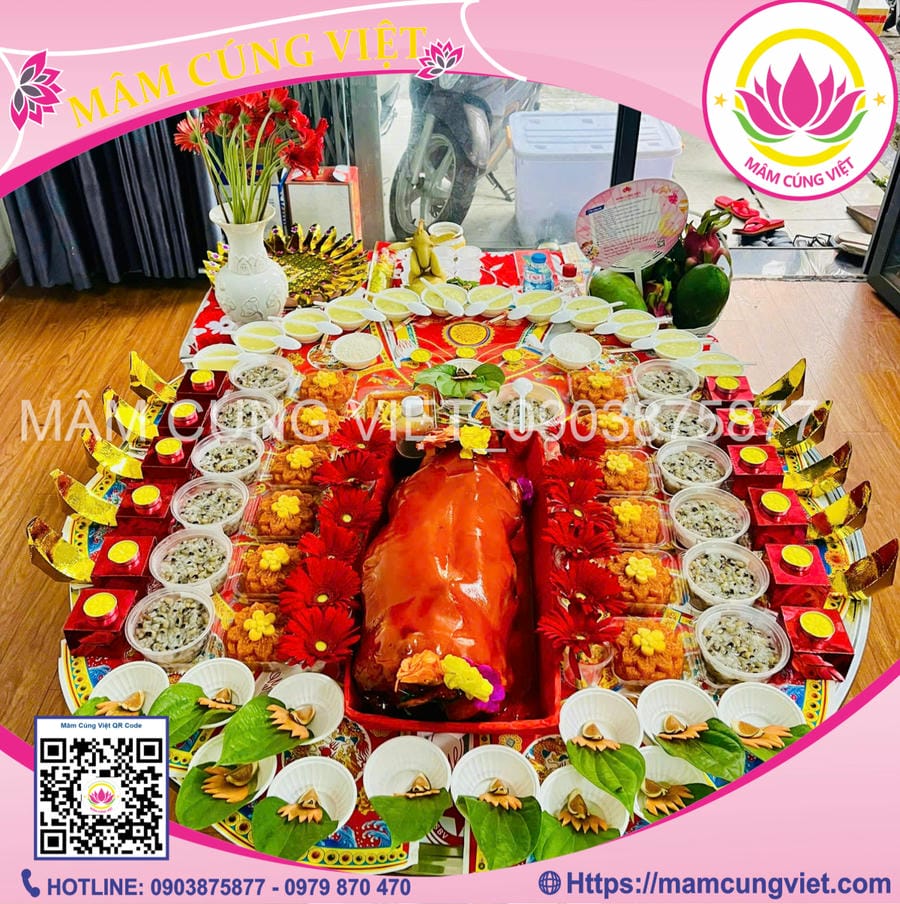 xôi chè cúng đầy cữ bé trai, bé gái