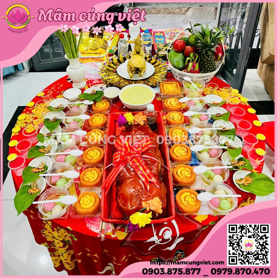 xôi chè cúng đầy cữ bé trai, bé gái