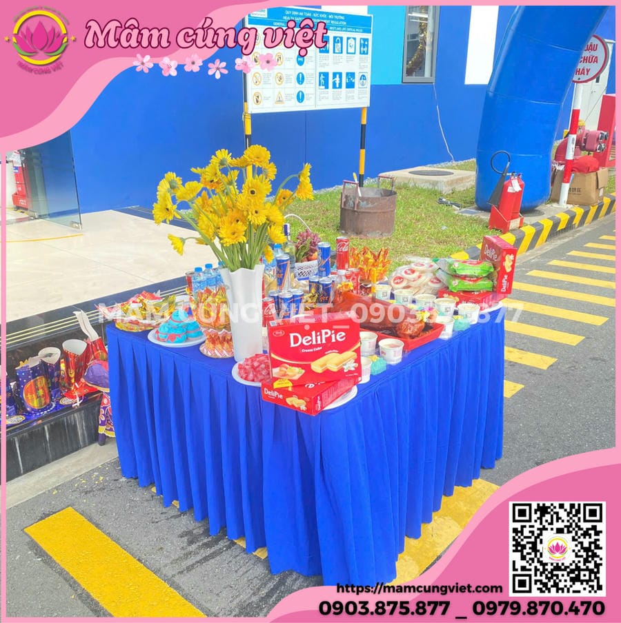 mâm cúng khai trương công ty đầy đủ lễ vật chuẩn phong thuỷ