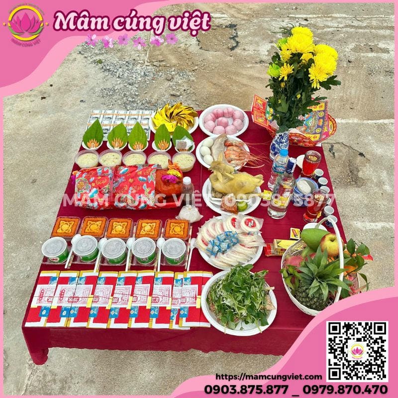 Mâm cúng động thổ khởi công xây dựng nhà ở chuẩn phong thủy 2026 Mâm cúng động thổ xây nhà trọn gói đầy đủ lễ vật Mâm Cúng Việt