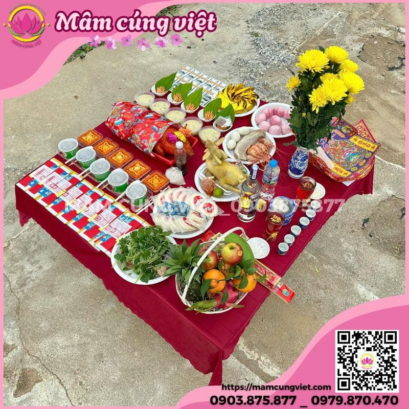Mâm cúng động thổ khởi công xây dựng nhà ở chuẩn phong thủy 2026 Mâm cúng động thổ xây nhà trọn gói đầy đủ lễ vật Mâm Cúng Việt