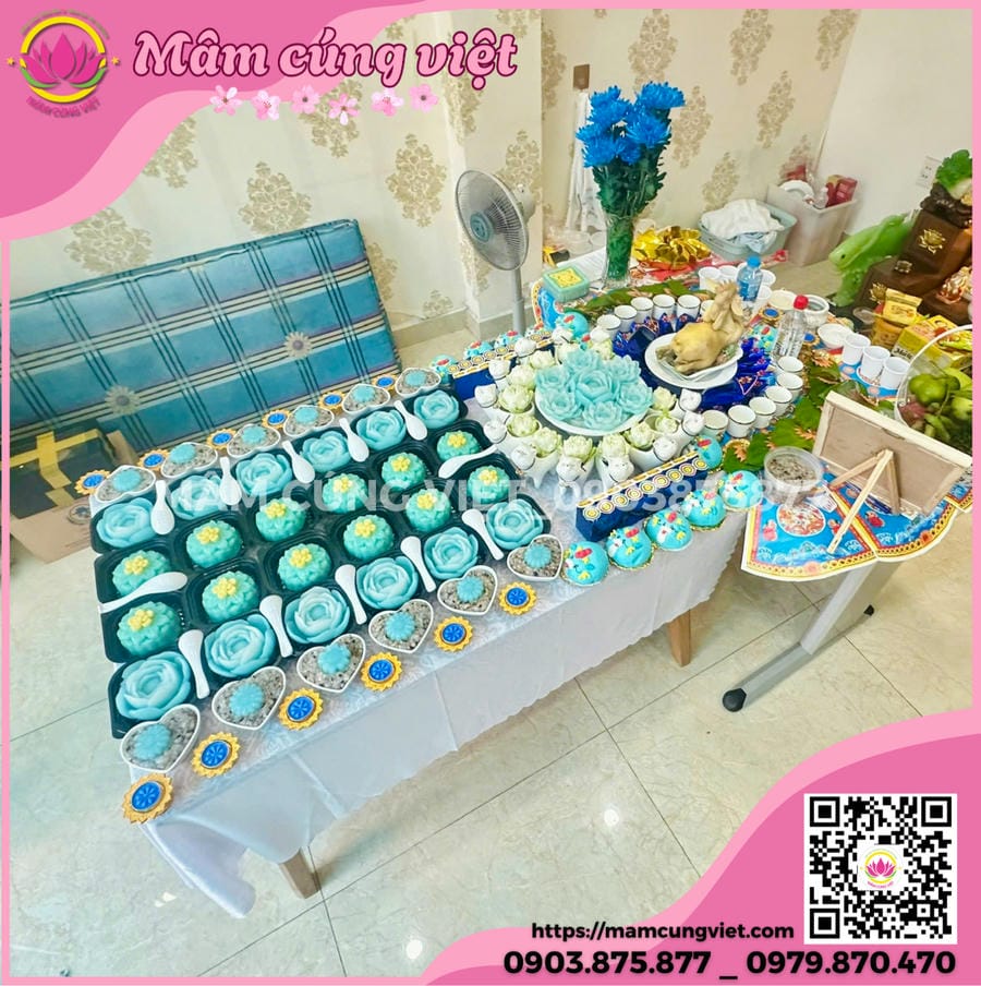Ý Nghĩa Của Màu Xanh Dương Mâm cúng tone xanh dương là sự kết hợp hoàn hảo giữa nét đẹp truyền thống và phong cách hiện đại