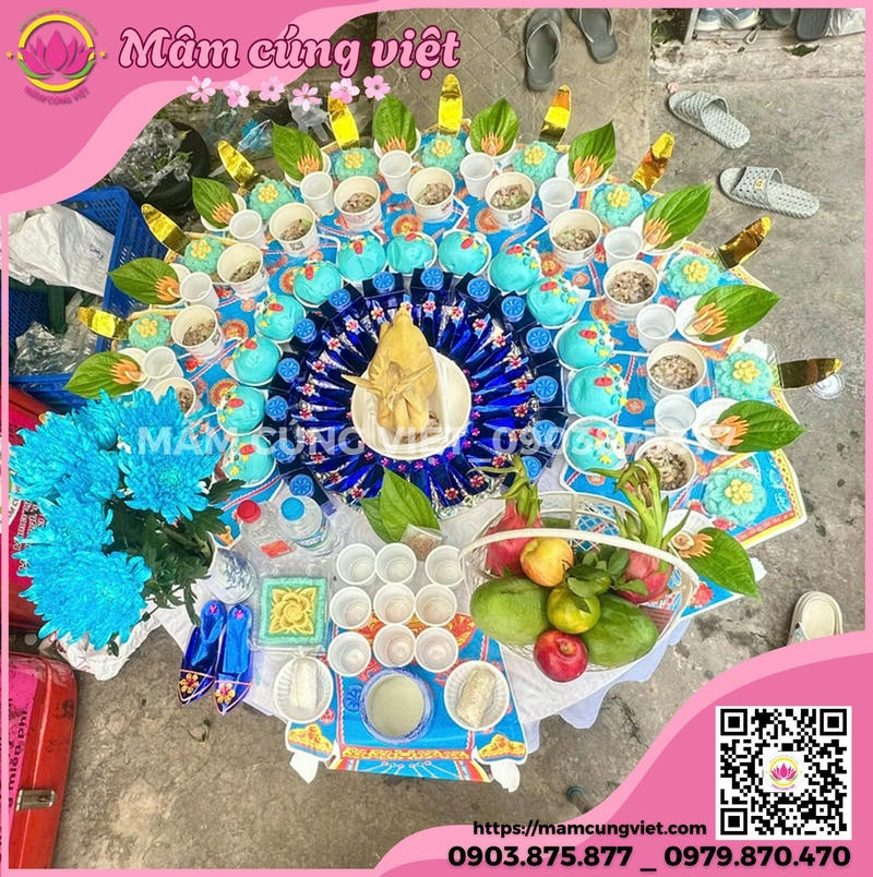 Mâm Cúng Đầy Tháng Bé Trai Gói Bánh Bao