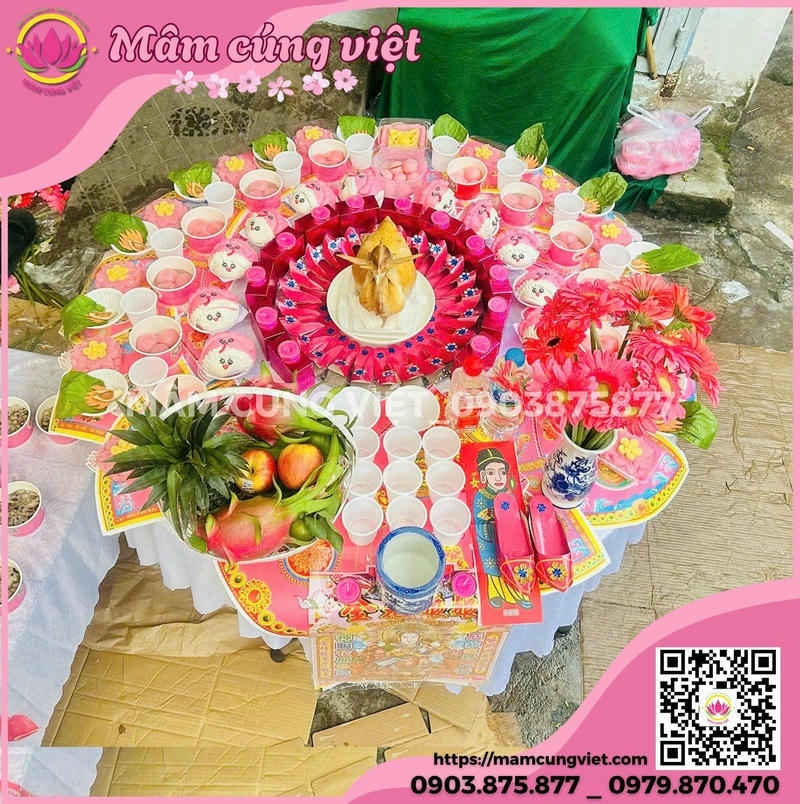 Mâm Cúng Căn Cho Bé Gái Gói Bánh Bao - Ảnh thực tế 3