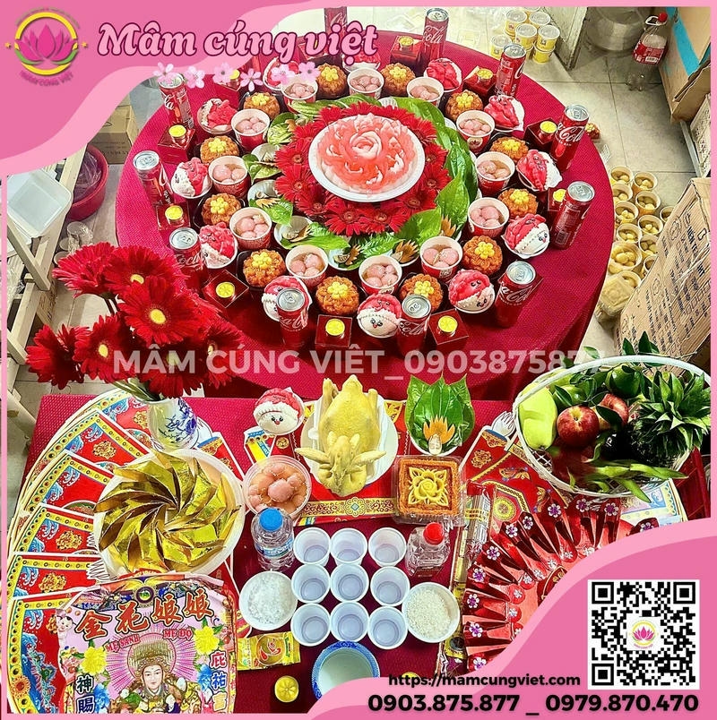 Mâm Cúng Căn Cho Bé Gái Gói Tone Màu - Ảnh thực tế 5