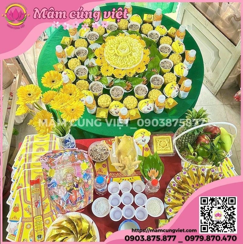 Mâm Cúng Căn Cho Bé Trai Gói Tone Màu - Ảnh thực tế 3