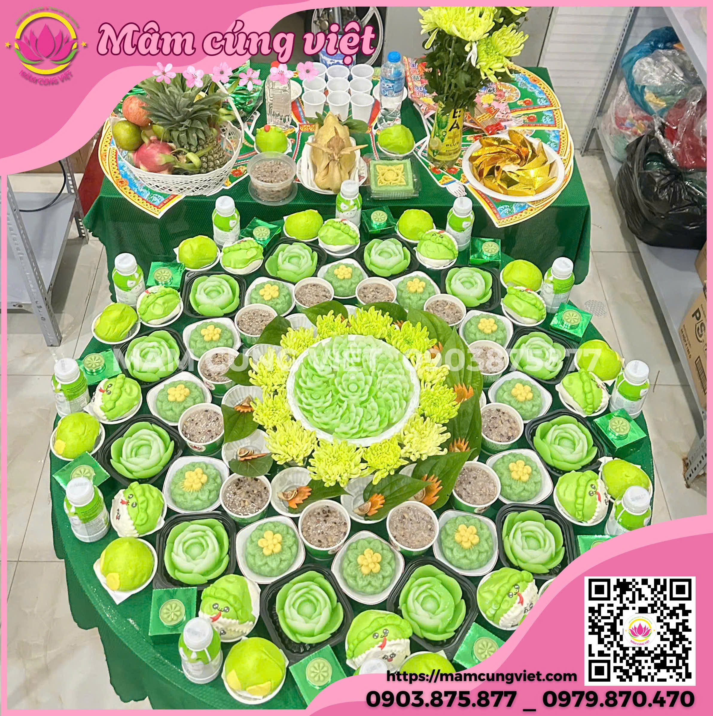 Mâm Cúng Mụ Cho Bé Trai Gói Tone Màu - Ảnh thực tế 5