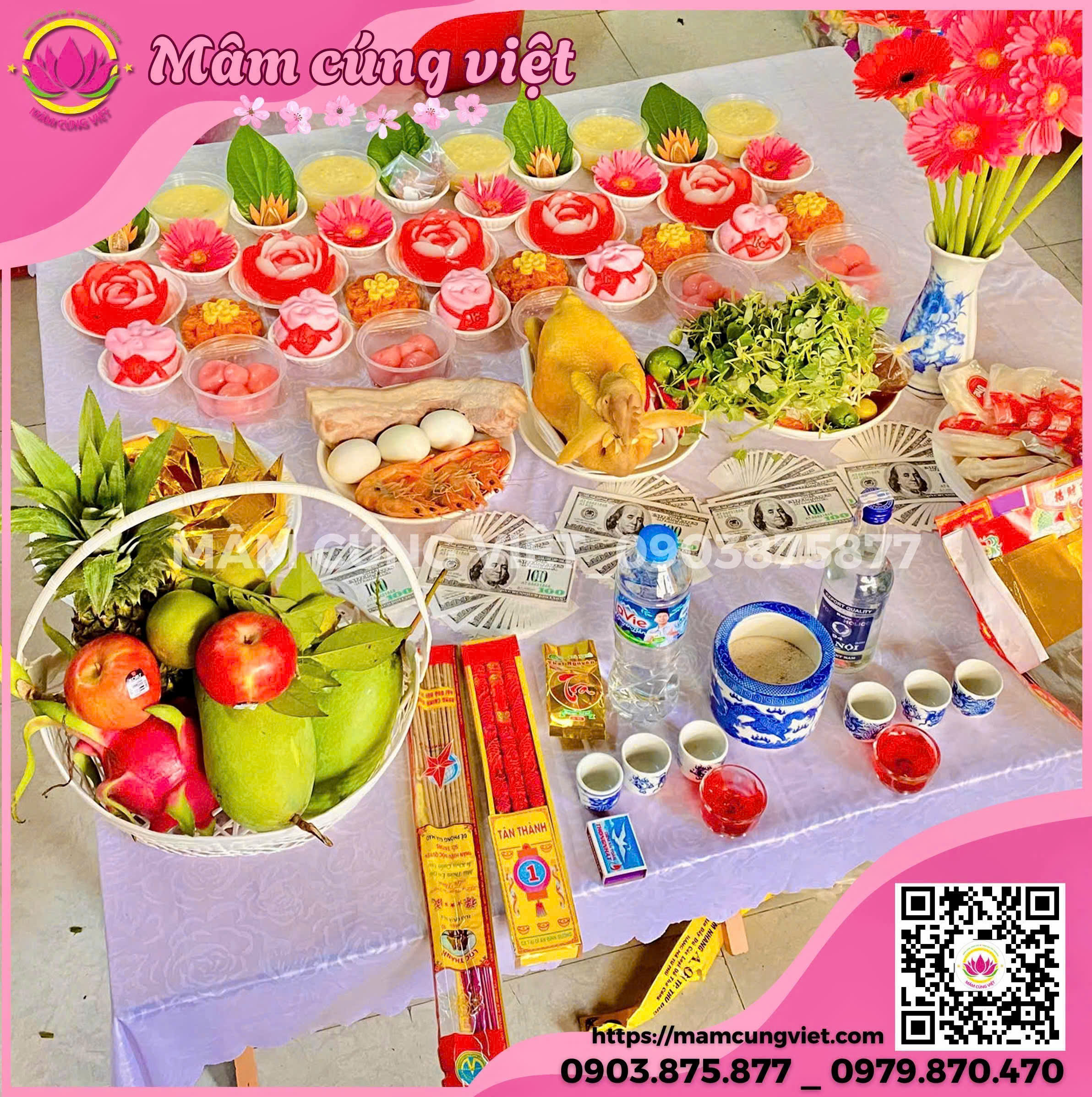 Mâm Cúng Nhập Trạch Gói Tone Màu - Ảnh thực tế 2