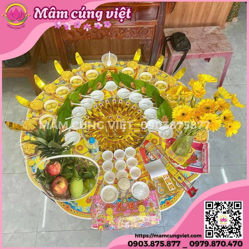 Mâm Cúng Thôi Nôi Bé Gái Gói Chay - Ảnh thực tế 4
