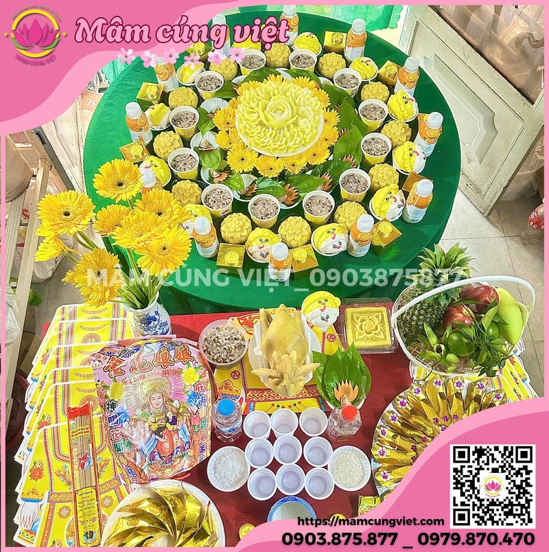 Mâm Cúng Thôi Nôi Bé Trai Gói Tone Màu - Ảnh thực tế 5