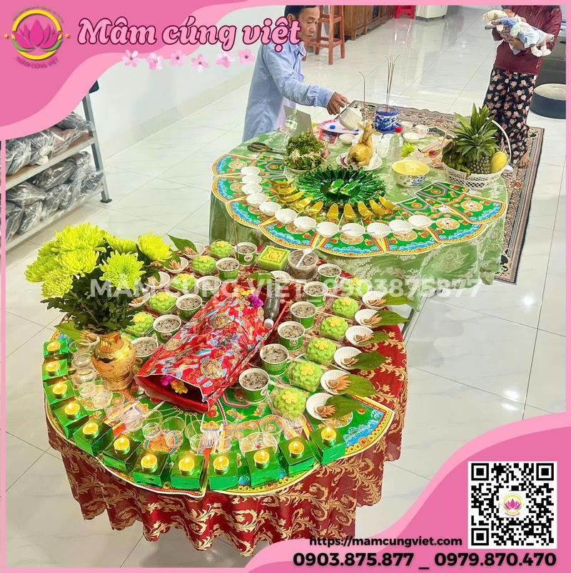 Mâm Cúng Mụ Cho Bé Gái