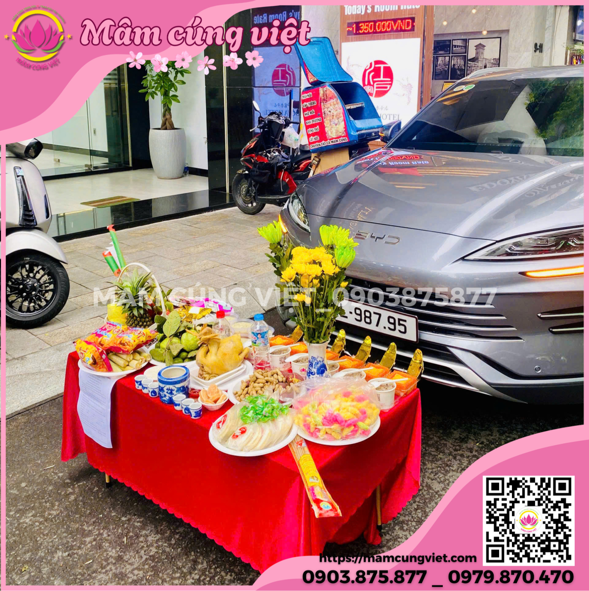 Mâm cúng xe hàng tháng trọn gói đầy đủ lễ vật mâm cúng xe hàng tháng trọn gói tiêu chuẩn