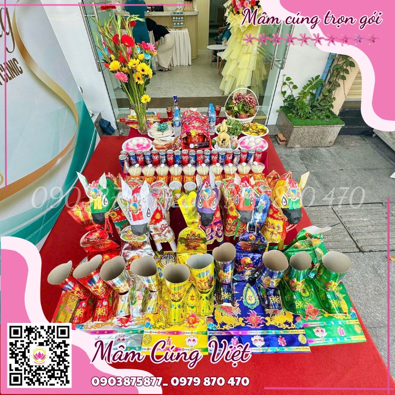 MÂM CÚNG KHAI TRƯƠNG TRỌN GÓI CỦA MÂM CÚNG VIỆT mâm cúng khai trương trọn gói chuẩn phong thủy