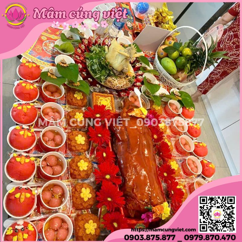 mâm cúng thôi nôi hay đầy tháng chuẩn truyền thống 