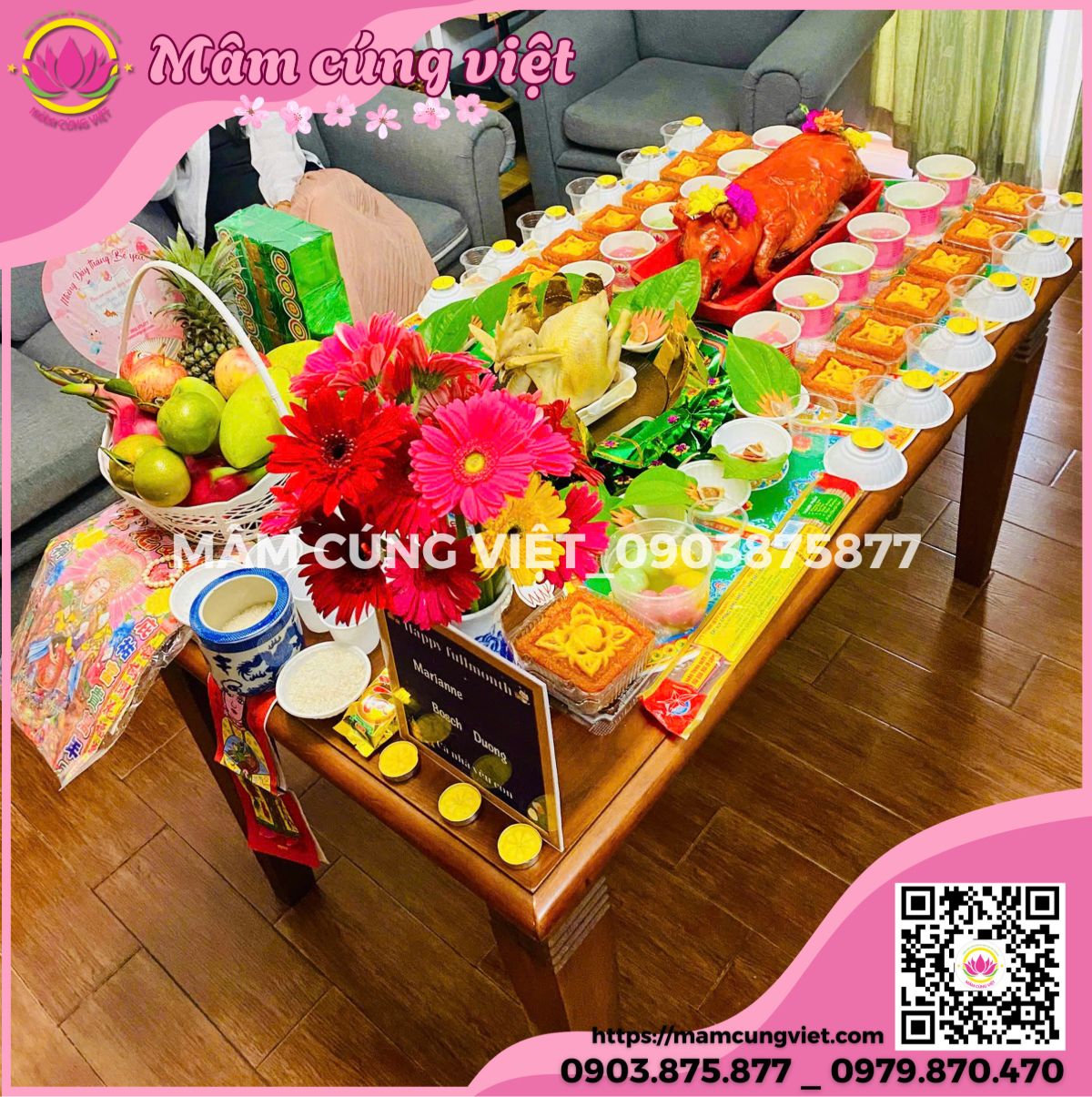 Cúng Mụ và Đức Ông trong lễ đầy tháng của bé