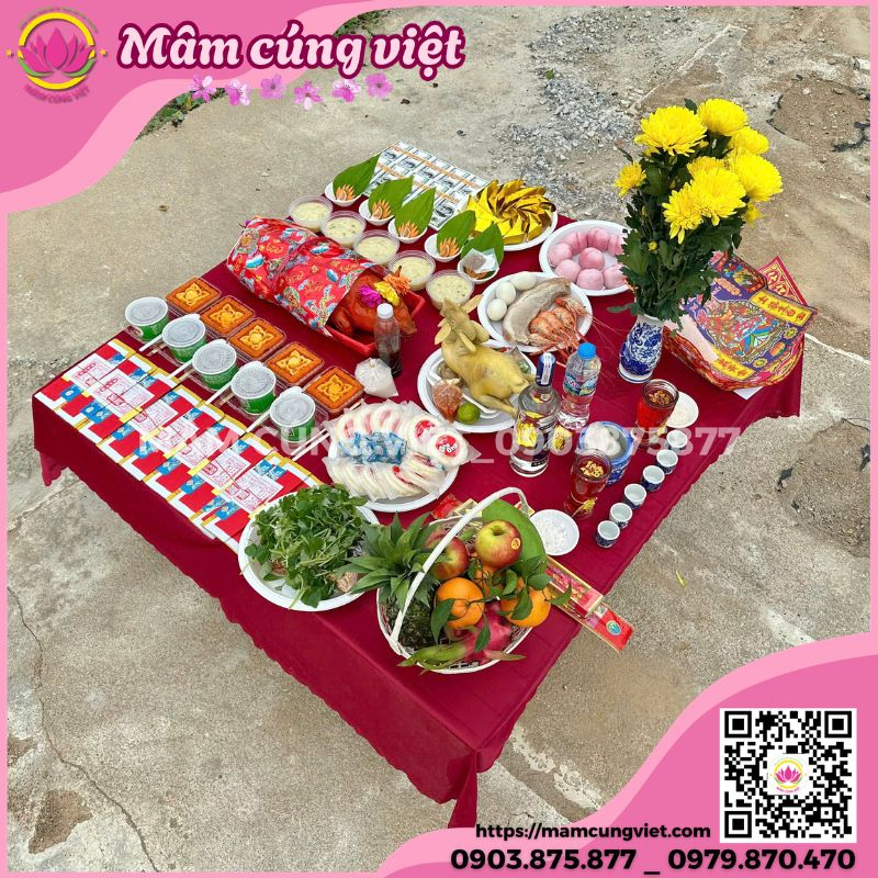 Mâm cúng động thổ xây nhà trọn gói đầy đủ lễ vật Mâm Cúng Việt