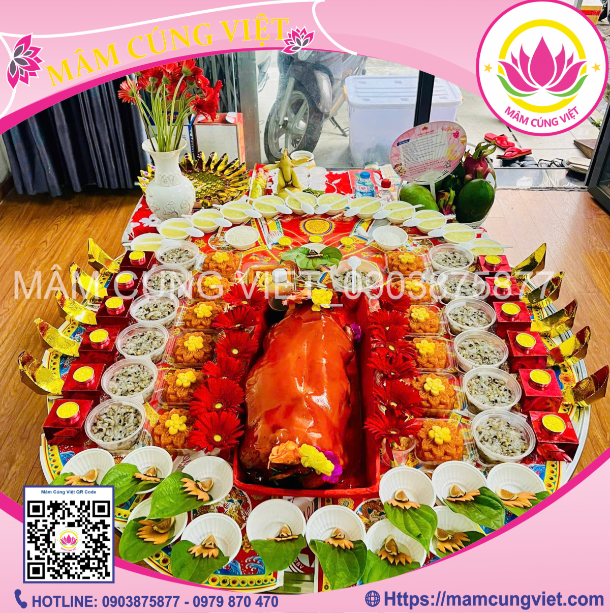 Mâm cúng đầy cữ bé trai, bé gái đầy đủ chuẩn truyền thống xôi chè cúng đầy cữ bé trai, bé gái