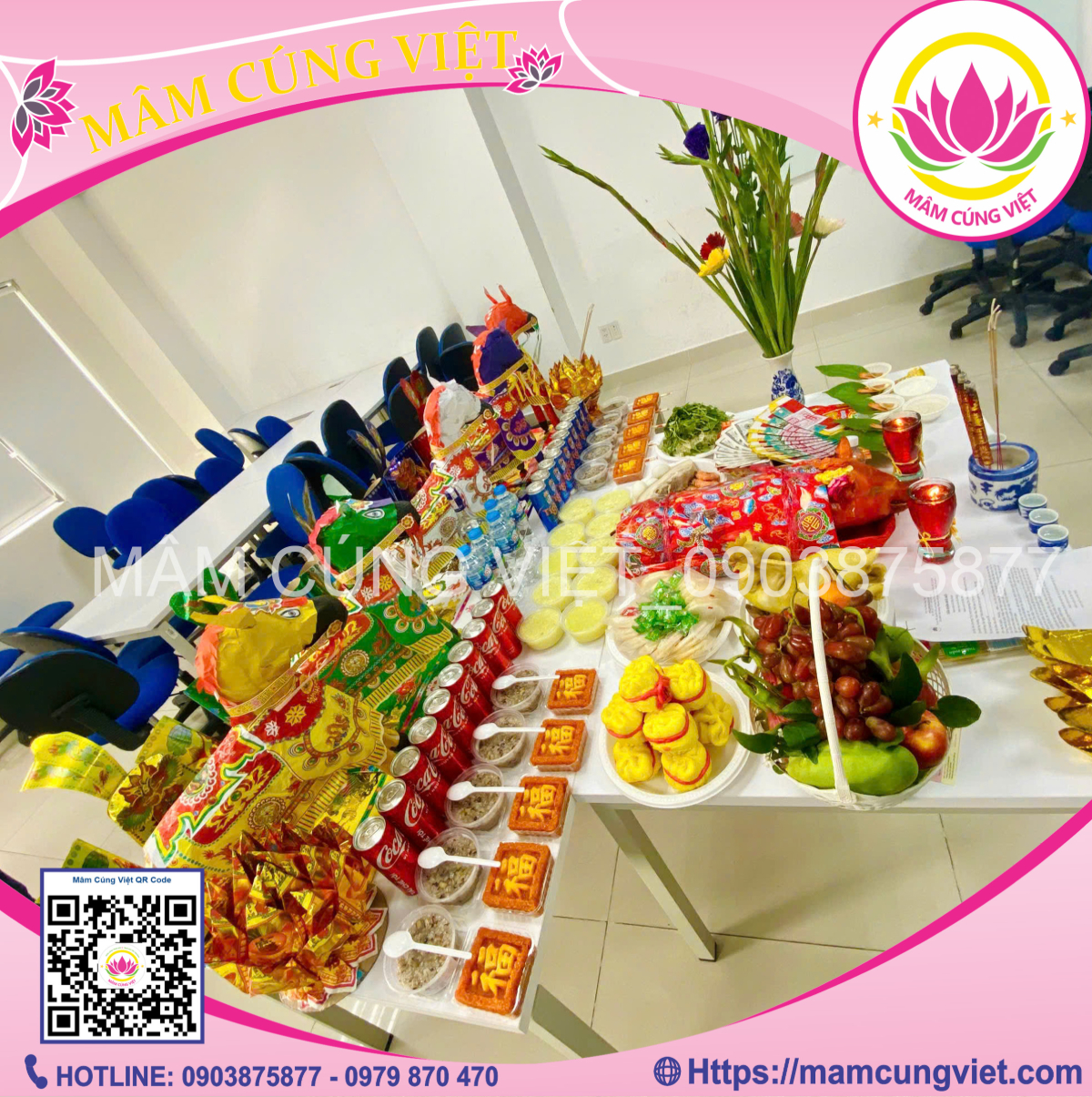 mâm cúng khai trương hồng phát, phát tài 