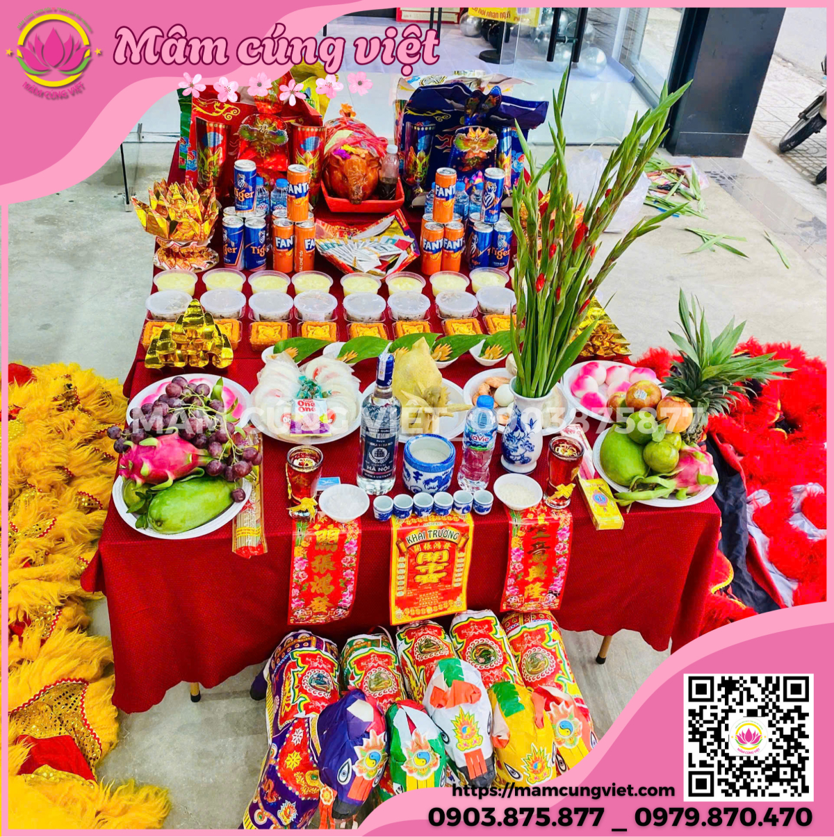 Cúng Thần Tài Thổ Địa ngày khai trương Phân biệt mâm cúng khai trương ngoài sân và cúng Thần Tài trong nhà..