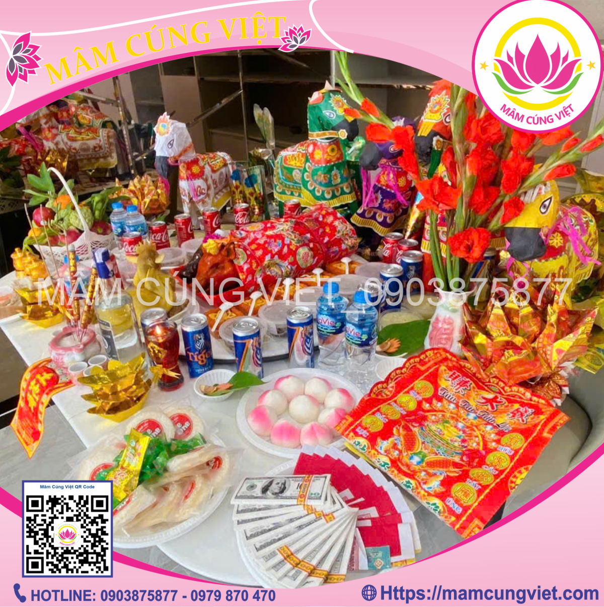 mâm cúng khai trương hồng phát, phát tài 