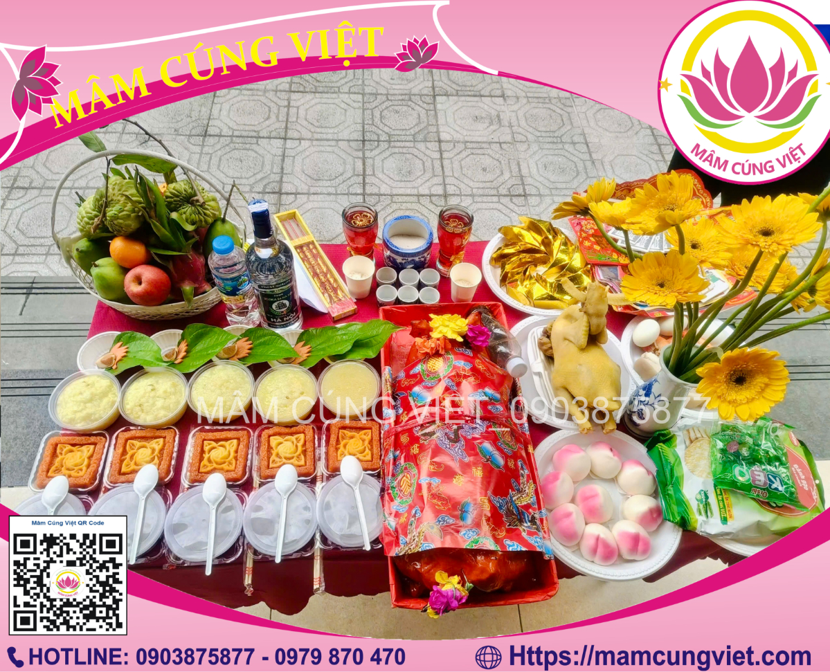 mâm cúng động thổ có heo quay