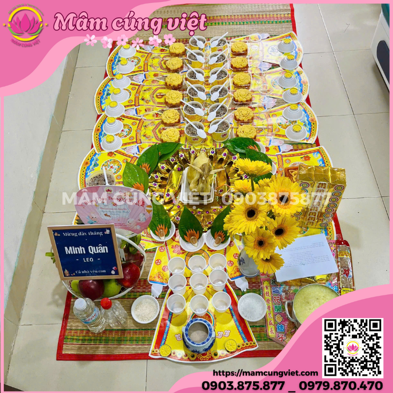 mâm cúng đầy tháng, thôi nôi cho bé