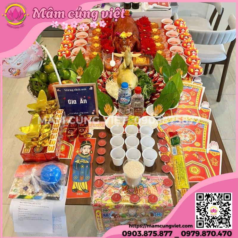 mâm cúng thôi nôi hay đầy tháng chuẩn truyền thống 