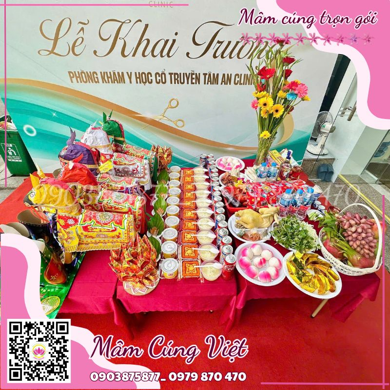 MÂM CÚNG KHAI TRƯƠNG TRỌN GÓI CỦA MÂM CÚNG VIỆT mâm cúng khai trương trọn gói chuẩn phong thủy